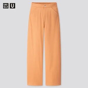 WOMEN UNIQLO U WIDE FIT CURVED TWILL TROUSERS